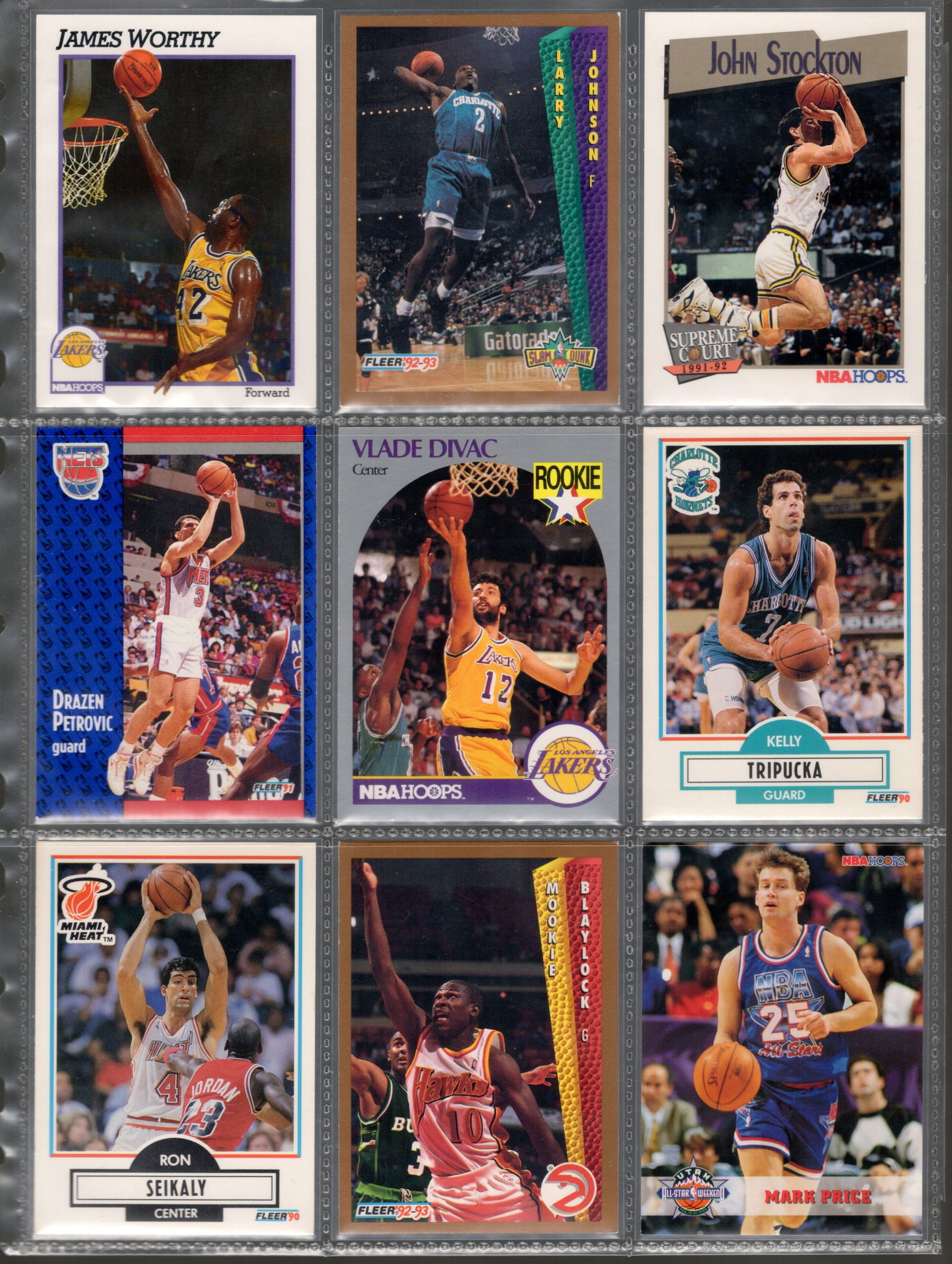 Vintage Basketball Cards James Worthy John Stockton Mark Price NBA: Vintage Basketball Cards James Worthy John Stockton Mark Price NBA Trading Cards Sports Cards Vlade Divac Rookie Card Larry Johnson Los Angeles Lakers