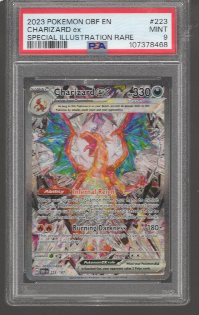 2023 Pokemon OBF EN Special Illustration Rare Charizard EX #223 PSA 9 (1 of 2)
