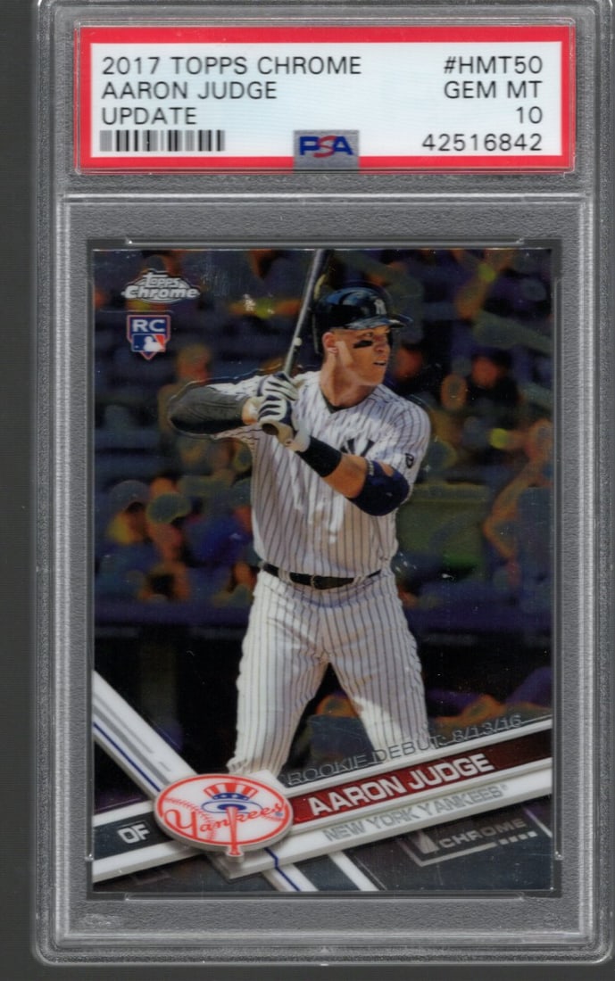 Aaron Judge RC 2017 Topps Chrome Update #HMT50 PSA 10 Baseball Card (1 of 2)