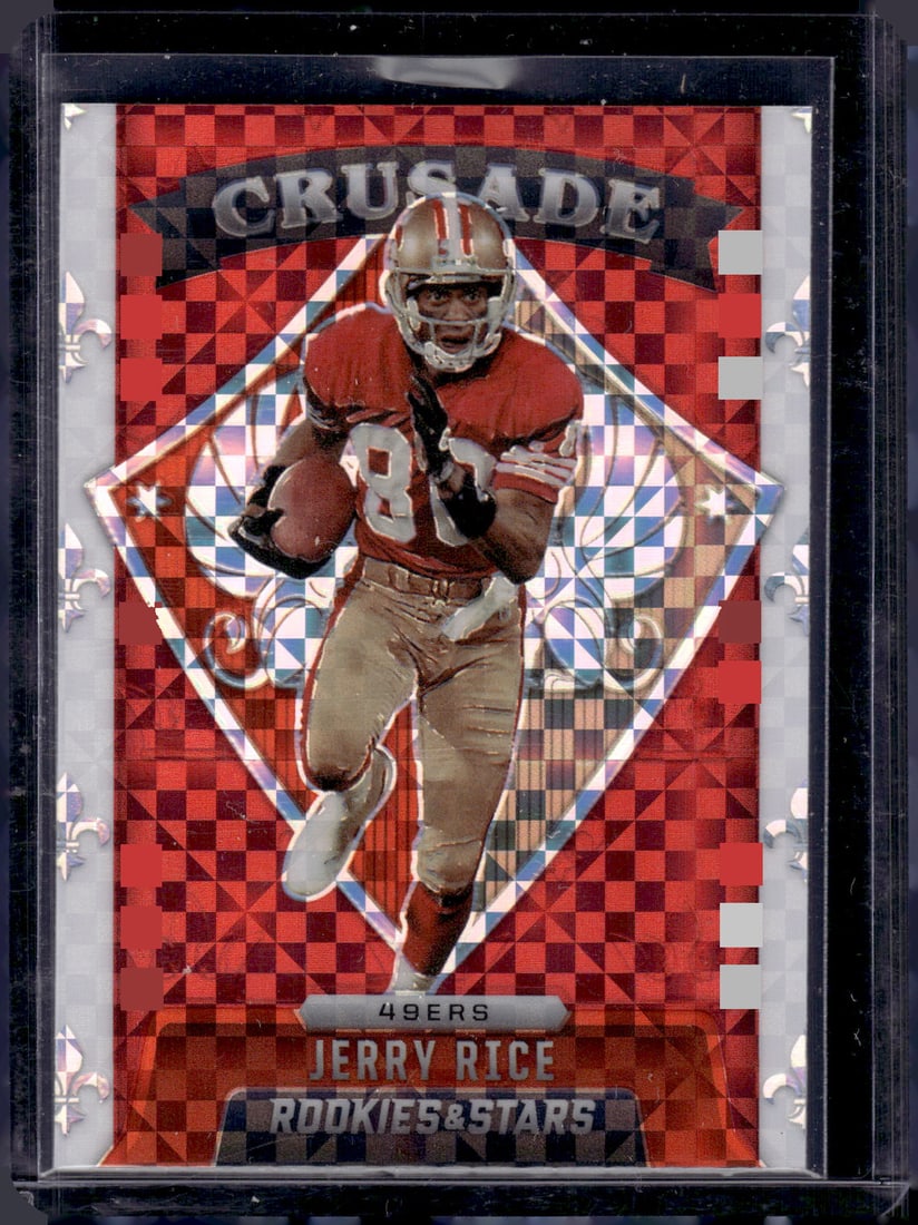Jerry Rice Crusade Red Plaid Prizm 2021 Panini Rookies & Stars #CR-18 (1 of 2)