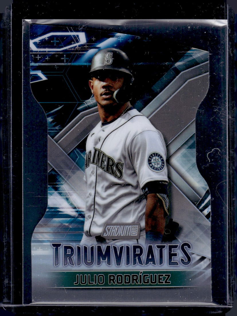 Julio Rodriguez Triumvirates Die Cut Refractor 2023 Topps Stadium Club Chrome #T-21 (1 of 2)