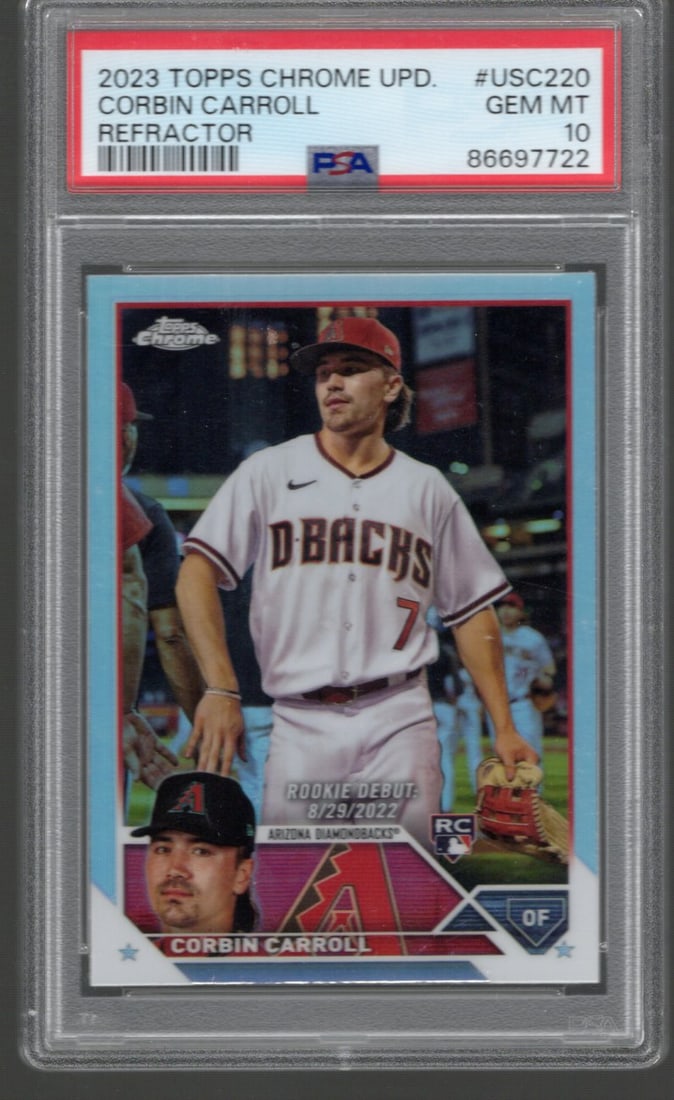 Corbin Carroll Refractor RC 2023 Topps Chrome Update #USC220 PSA 10 (1 of 2)