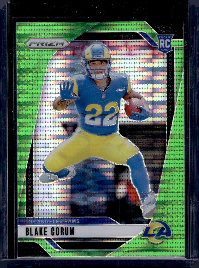 Blake Corum Neon Green Pulsar RC 2024 Panini Prizm #308: Sports Cards, NFL Trading Cards, Football Cards, Panini Cards, Panini Football Cards, Rookie Cards,Panini Cards, Sports Cards for Sale Near Me, Rookie Card