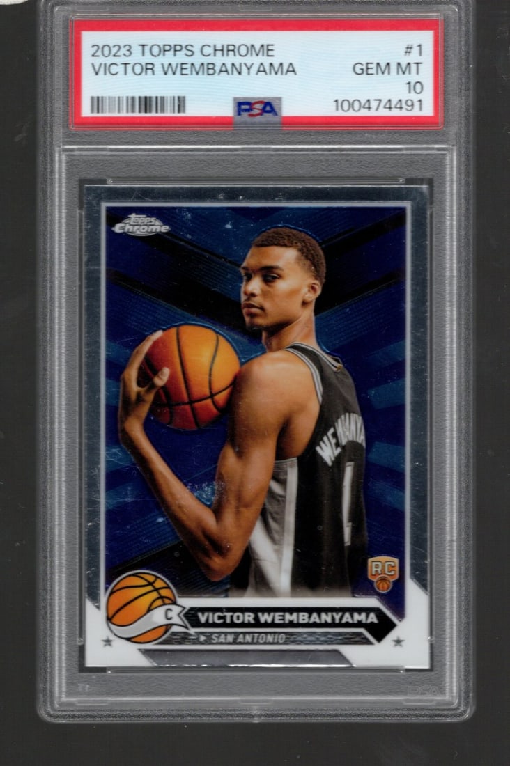 Victor Wembanyama RC 2023-24 Topps Chrome #1 PSA 10 Sports Card (1 of 2)
