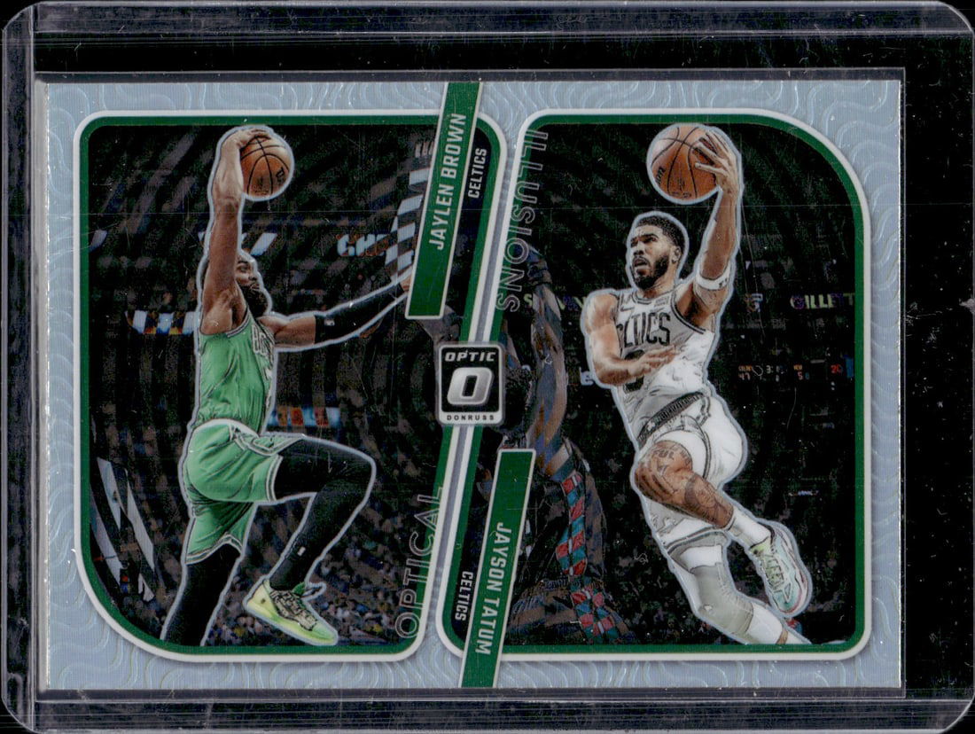 Jayson Tatum/Jaylen Brown Optical Illusions Holo Prizm 2023-24 Donruss Optic #2 (1 of 2)