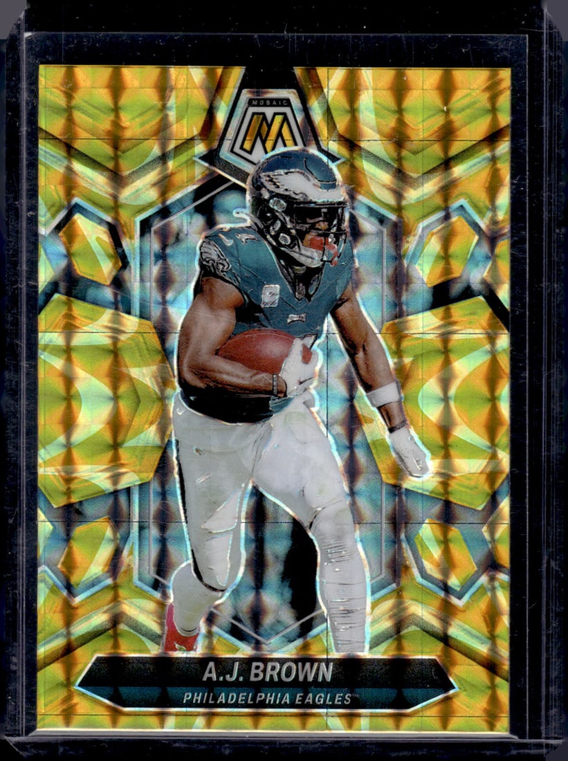 Aj Brown Yellow Reactive Prizm 2024 Panini Mosaic #178: Sports Cards, NFL Trading Cards, Football Cards, Panini Cards, Panini Football Cards,Panini Cards, Sports Cards for Sale Near Me