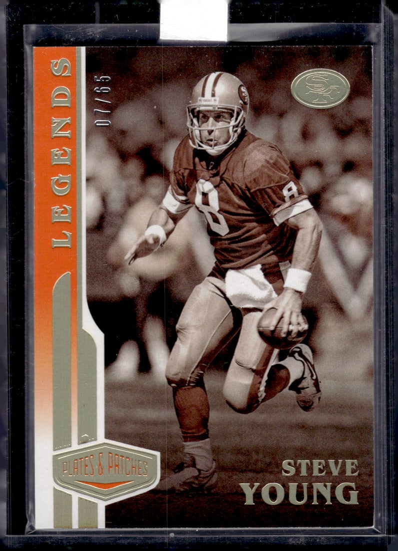 Steve Young Orange /65 2020 Panini Plates & Patches #131 Football Card: Sports Cards, NFL Trading Cards, Football Cards, Panini Cards, Panini Football Cards, Rookie Cards, Numbered Football Cards, Serial Numbered Football Card, SSP Panini Cards, Sports Cards for Sale Near