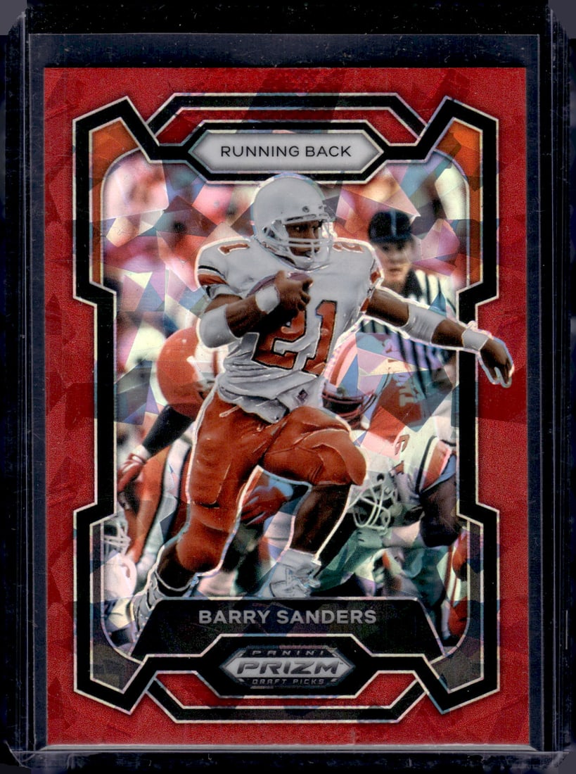Barry Sanders Red Cracked Ice 2024 Panini Prizm Draft Picks #43 Sports Card: Sports Cards, NFL Trading Cards, Football Cards, Panini Cards, Panini Football Cards, Rookie Cards,Panini Cards, Sports Cards for Sale Near Me, Rookie Card