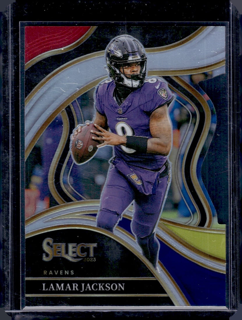 Lamar Jackson Red/Yellow Prizm Die Cut 2023 Panini Select #241 (1 of 2)