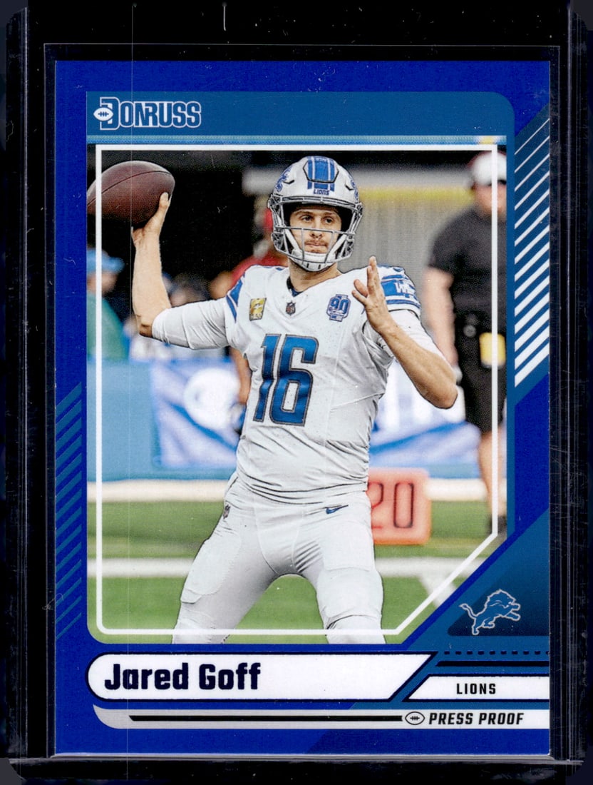 Jared Goff Blue Press Proof 2024 Panini Donruss #200 (1 of 2)