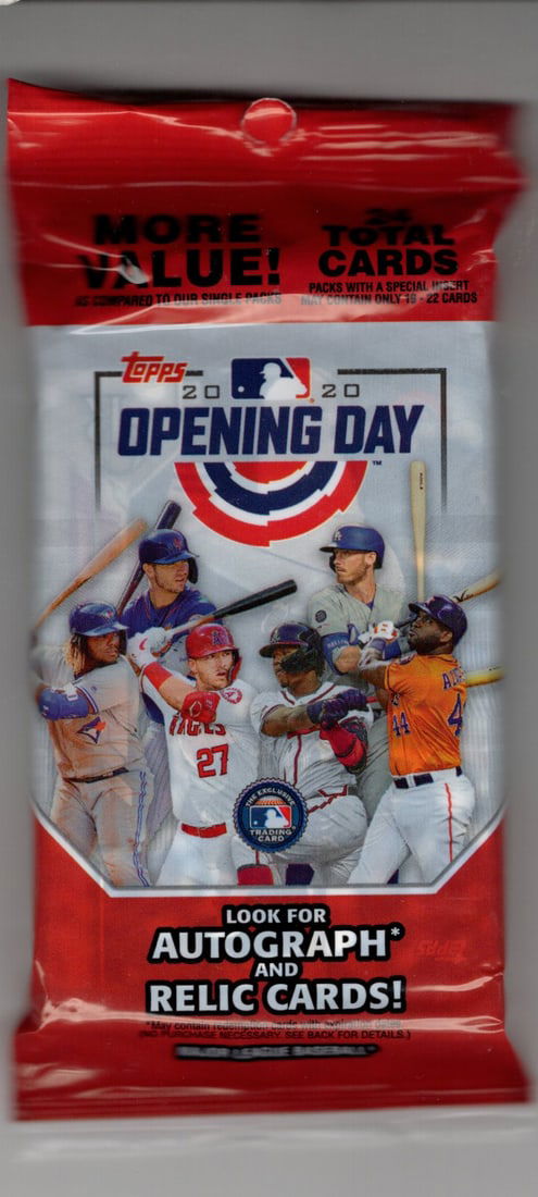 2020 Topps Opening Day Baseball Cards Hanger Value Pack Sports Cards (1 of 1)