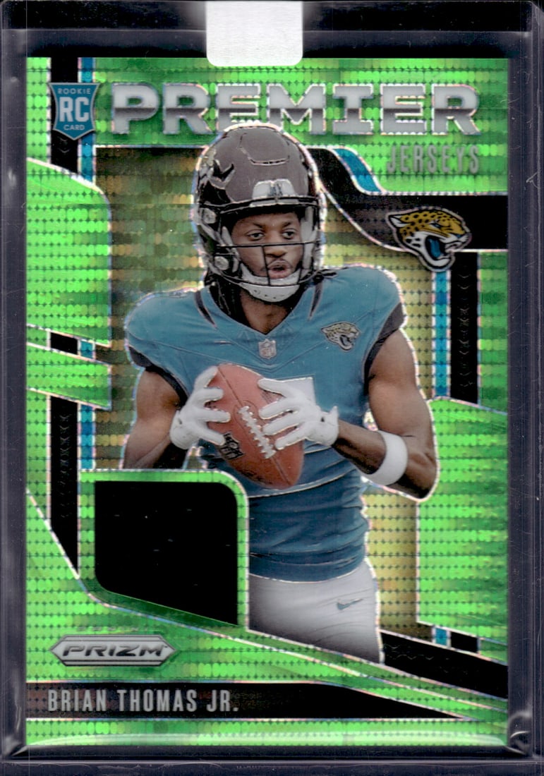 Brian Thomas Jr. Neon Green Pulsar RC Patch 2024 Panini Prizm #PJ-BTJ NFL: Sports Cards, NFL Trading Cards, Football Cards, Panini Cards, Panini Football Cards, Numbered Football Cards, Serial Numbered Football Card, SSP Panini Cards, Sports Cards for Sale Near Me, Patch Car