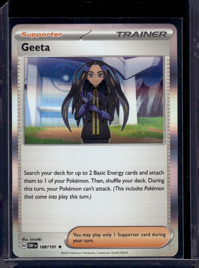 2023 Pokemon Scarlet & Violet Obsidian Flames Holo Rare Geeta #188, Pokemon Cards, Charizard,: 2023 Pokemon Scarlet & Violet Obsidian Flames Holo Rare Geeta #188, Pokemon Cards, Charizard, Pikachu, TCG Cards, Trading Card Game Cards, Pokemon TCG, TCG Pokemon, Pokemon Pikachu, Pokemon Charizard,
