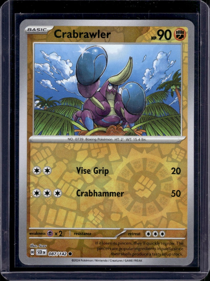 2024 Pokemon Scarlet & Violet Stellar Crown Reverse Holo Crabrawler #87, Pokemon Cards, Charizard, (1 of 2)