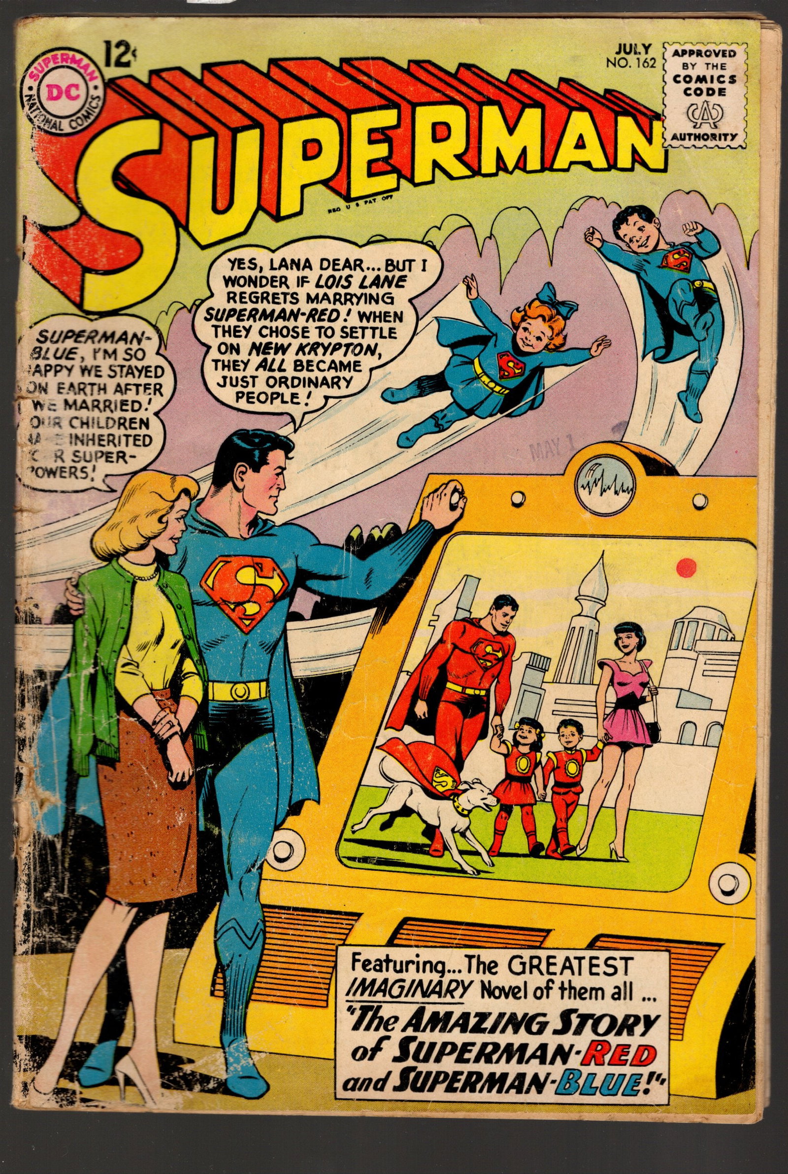 SUPERMAN # 162 KEY ! 1st Superman Red / Blue ! 3rd Zod ! DC 1963 Decent Condition 1963? (1 of 2)