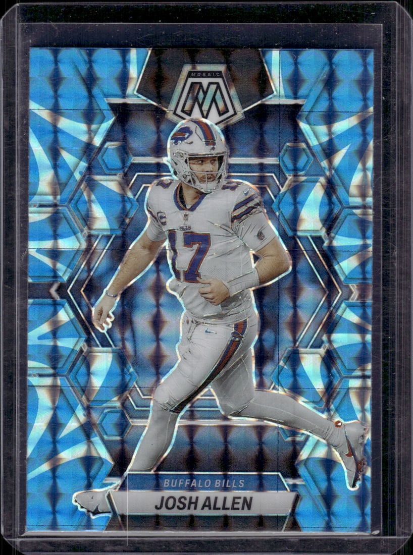 Josh Allen Reactive Blue 2023 Panini Mosaic #21 Buffalo Bills Football Card (1 of 2)