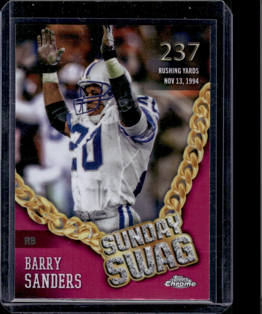 Barry Sanders Sunday Swag Pink Refractor 2024 Topps Chrome #SS-15 (1 of 2)
