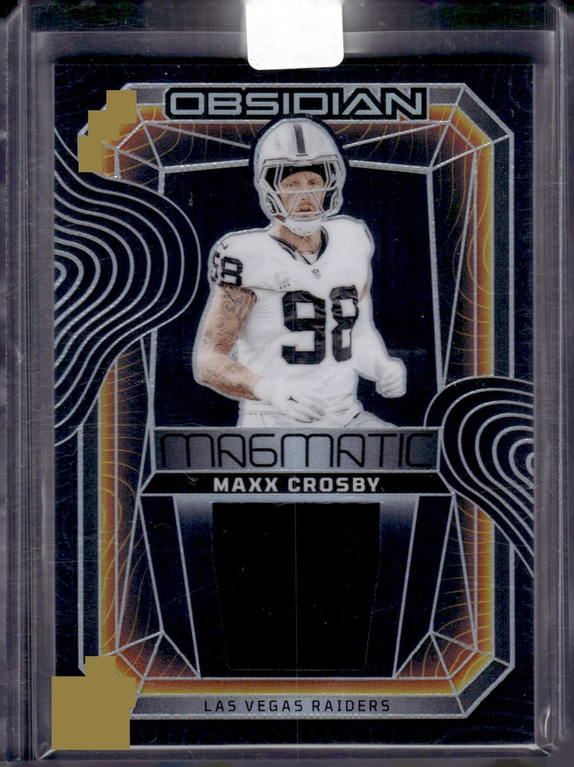 Maxx Crosby Magmatic Patch 2024 Panini Obsidian #MM-MCY: Maxx Crosby Magmatic Patch 2024 Panini Obsidian #MM-MCY