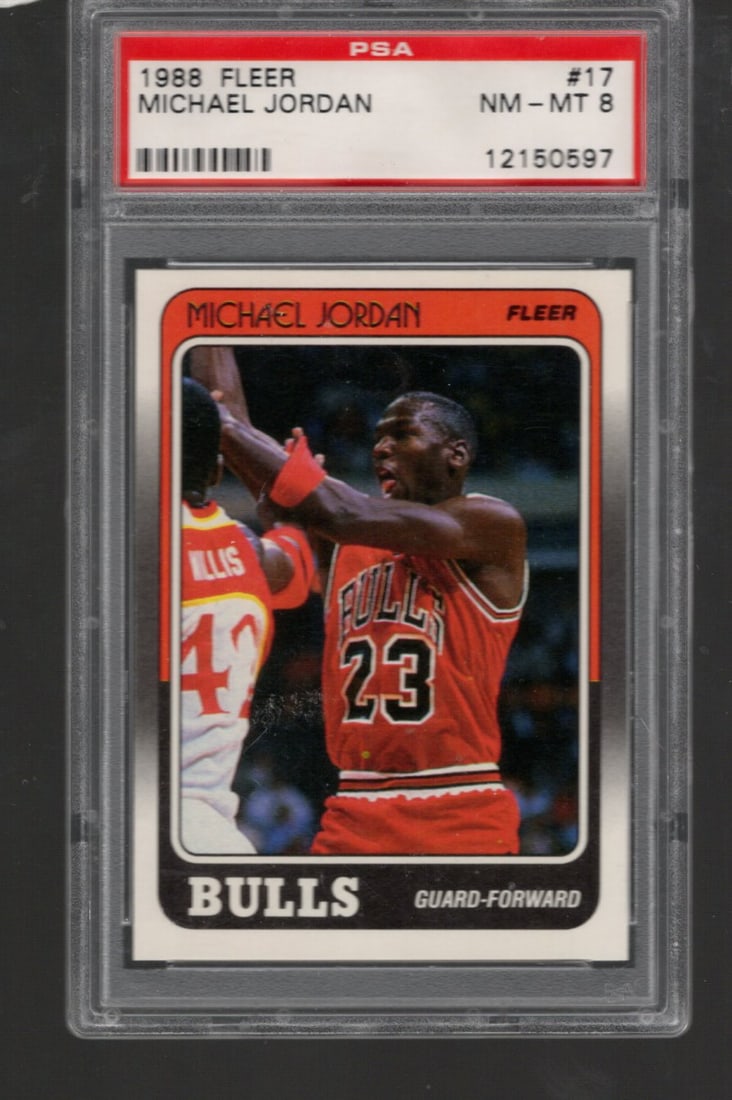 Michael Jordan 1988-89 Fleer #17 PSA 8 NBA Sports Card (1 of 2)