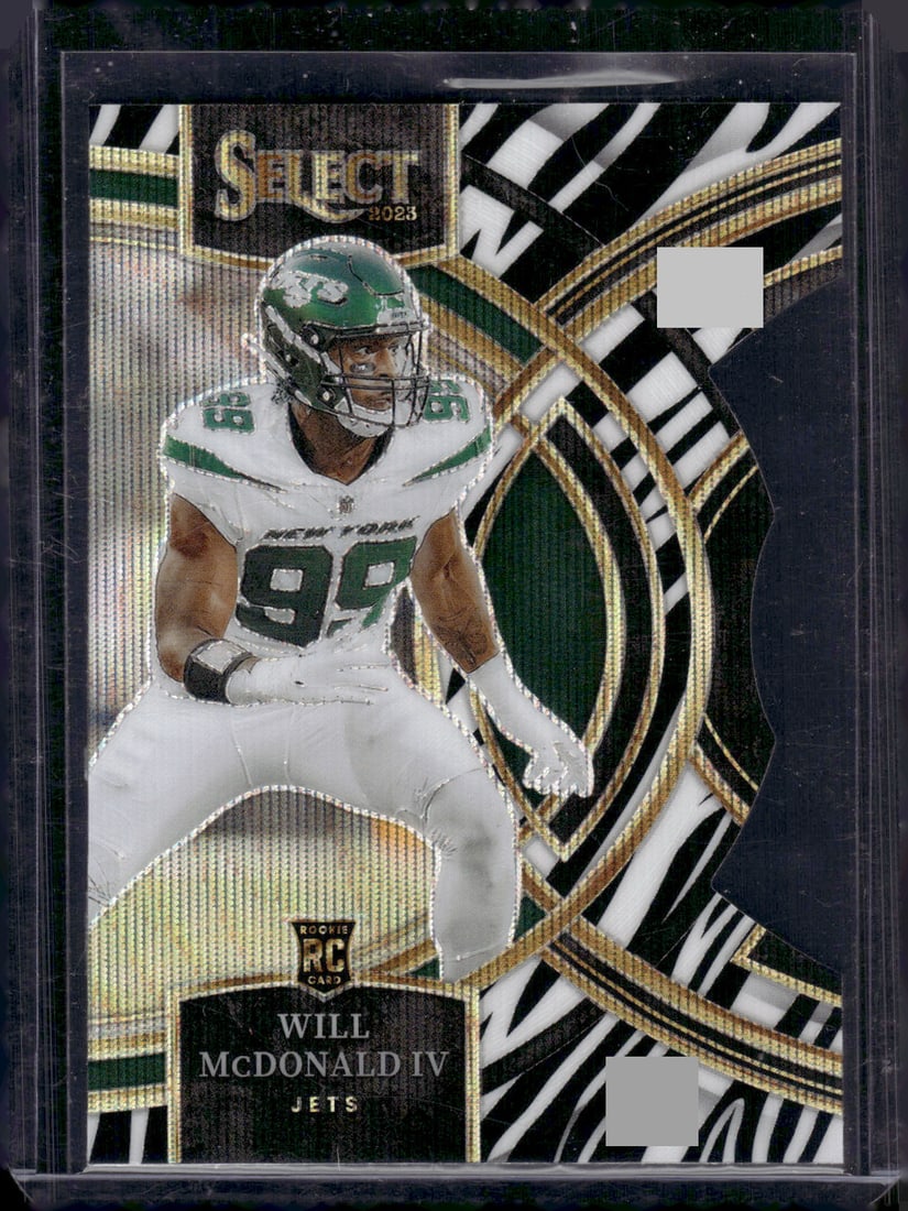 Will McDonald Zebra Prizm Die Cut RC SSP Case Hit 2023 Panini Select #192 (1 of 2)