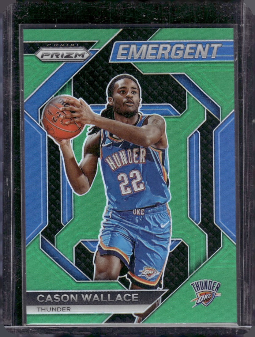 Cason Wallace Emergent Green Prizm RC 2023-24 Panini Prizm #29 Thunder NBA: Sports Cards, NBA Trading Cards, Basketeball Cards, Panini Cards, Panini Basketeball Cards, Rookie Cards,Panini Cards, Sports Cards for Sale Near Me, Rookie Card
