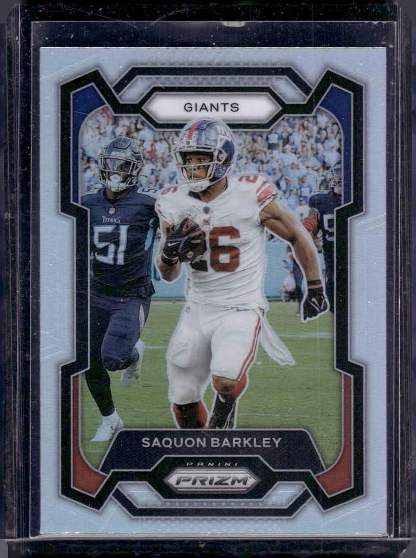 Saquon Barkley Silver Prizm 2023 Panini Prizm #225 Eagles NFL Penn State: Sports Cards, NFL Trading Cards, Football Cards, Panini Cards, Panini Football Cards,Panini Cards, Sports Cards for Sale Near Me