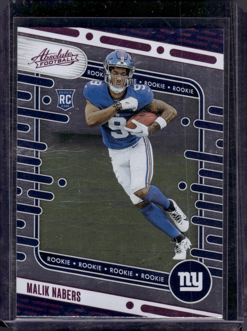 Malik Nabers Pink Parallel RC 2024 Panini Absolute #106 Giants Football Card (1 of 2)