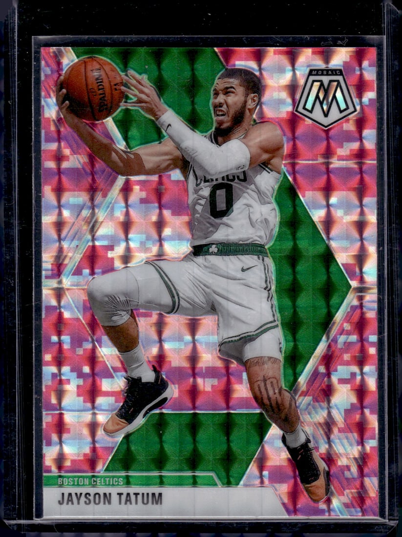 Jayson Tatum Pink Camo Prizm 2019-20 Panini Mosaic #79 Celtics Basketball Card (1 of 2)