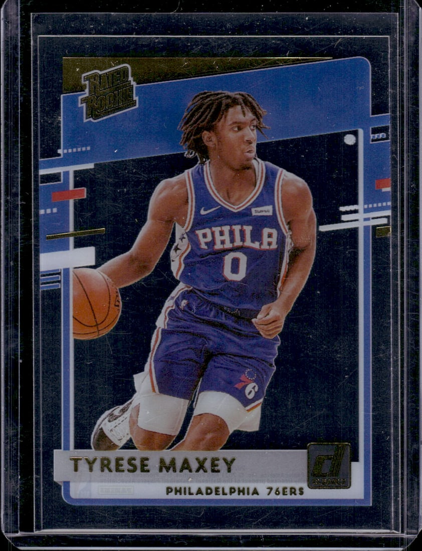 Tyrese Maxey Gold RC 2020-21 Clearly Donruss #74: Sports Cards, NBA Trading Cards, Basketball Cards, Panini Cards, Panini Basketball Cards ,Panini Cards, Sports Cards for Sale Near Me, Basketball Cards for Sale Near Me, Panini Sports Cards, Panini Pr