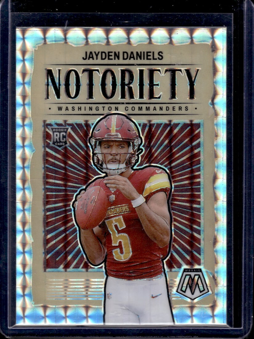 Jayden Daniels Notoriety Silver Mosaic Prizm RC #19 Commanders: Sports Cards, NFL Trading Cards, Football Cards, Panini Cards, Rookie Cards, Rookie Football Cards, Panini Rookie Football Cards, Panini Football Cards,Panini Cards, Sports Cards for Sale Near Me, Pri
