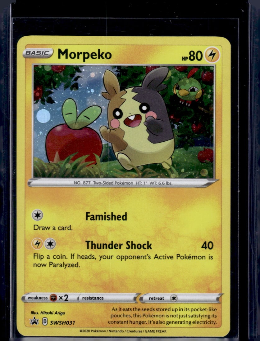 2020 Pokemon Sword & Shield Promo Morpeko Holo Black Star #SWSH031: TCG, Pikachu, Charizard, Rare Cards, Secret Rare Cards, Holo Cards, Pokemon Cards, Pokemon Trading Cards, Pokemon Cards sold near Me, TCG Cards Sold Near Me, Nintendo, Evee, Houndoom, Reverse Holo Car