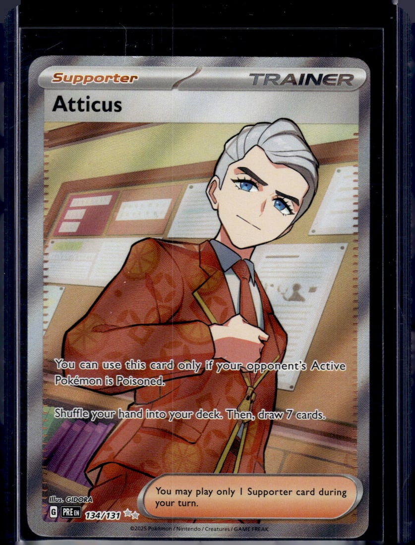 2025 Pokemon Scarlet & Violet Prismatic Evoltuions Atticus Ultra Rare #134: TCG, Pikachu, Charizard, Rare Cards, Secret Rare Cards, Holo Cards, Pokemon Cards, Pokemon Trading Cards, Pokemon Cards sold near Me, TCG Cards Sold Near Me, Nintendo, Evee, Houndoom, Reverse Holo Car