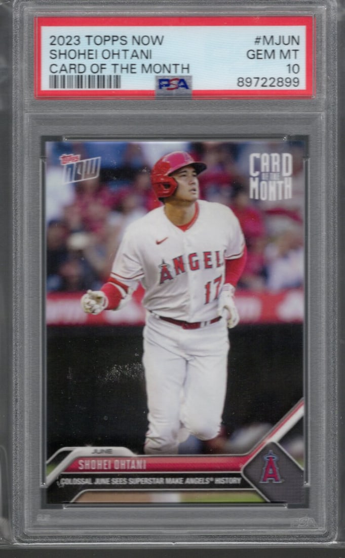 Shohei Ohtani PSA 10 2023 Topps Now Card of the Month #M-JUN Baseball Card: Baseball Cards, MLB Trading Cards, Topps Baseball Cards, Topps Sports Cards, Sports Cards for Sale Near Me, Baseball Cards for Sale Near Me, Sports Cards, PSA Graded Cards, PSA Graded Baseball Cards,