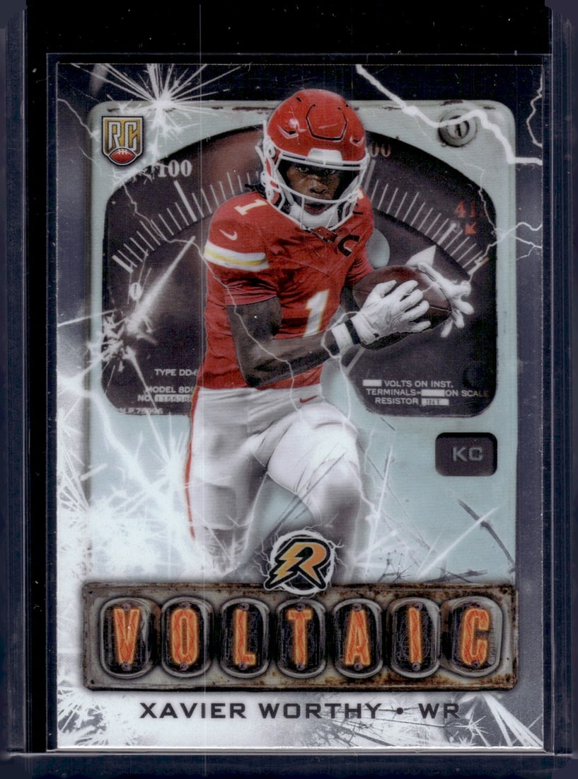 Xavier Worthy Voltaic RC 2024 Topps Resurgence #V-8 Chiefs: Sports Cards, NFL Trading Cards, Football Cards, Topps Cards, Topps Football Cards,Topps, Sports Cards for Sale Near Me, Topps Sports Cards, Superbowl Player Cards, Vintage NFL Players on Cards, Footb