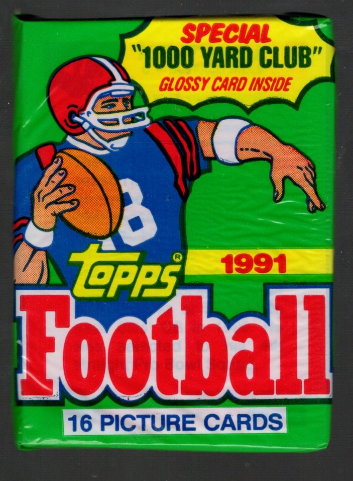 1991 Topps Football Card Retail Box Wax Pack - Emmitt Smith Rookie Card (1 of 1)