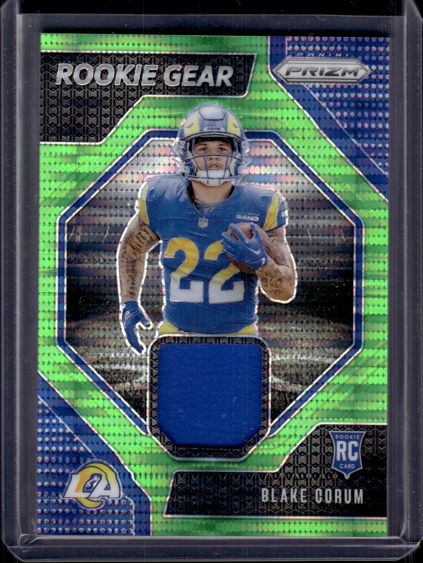 Blake Corum Neon Green Pulsar RC Patch 2024 Panini Prizm #RG-BCM Rams: Sports Cards, NFL Trading Cards, Football Cards, Panini Cards, Rookie Cards, Rookie Football Cards, Panini Rookie Football Cards, Panini Football Cards,Panini Cards, Sports Cards for Sale Near Me, Pri