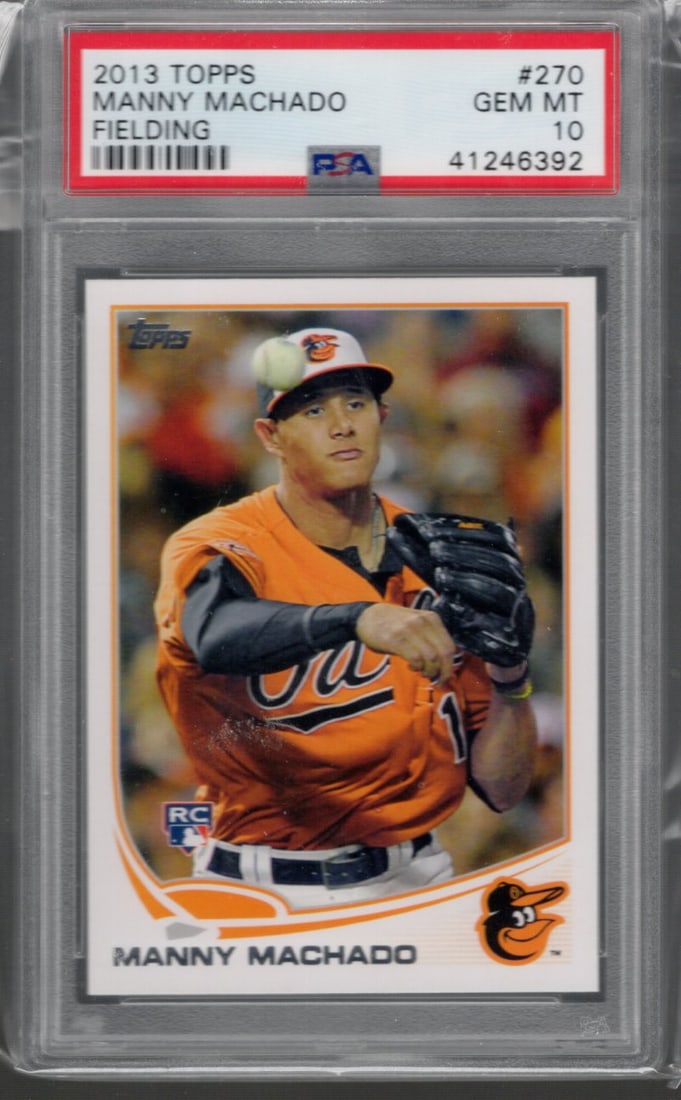 Manny Machado PSA 10 Rookie 2013 Topps Fielding #270 Baseball Card (1 of 2)