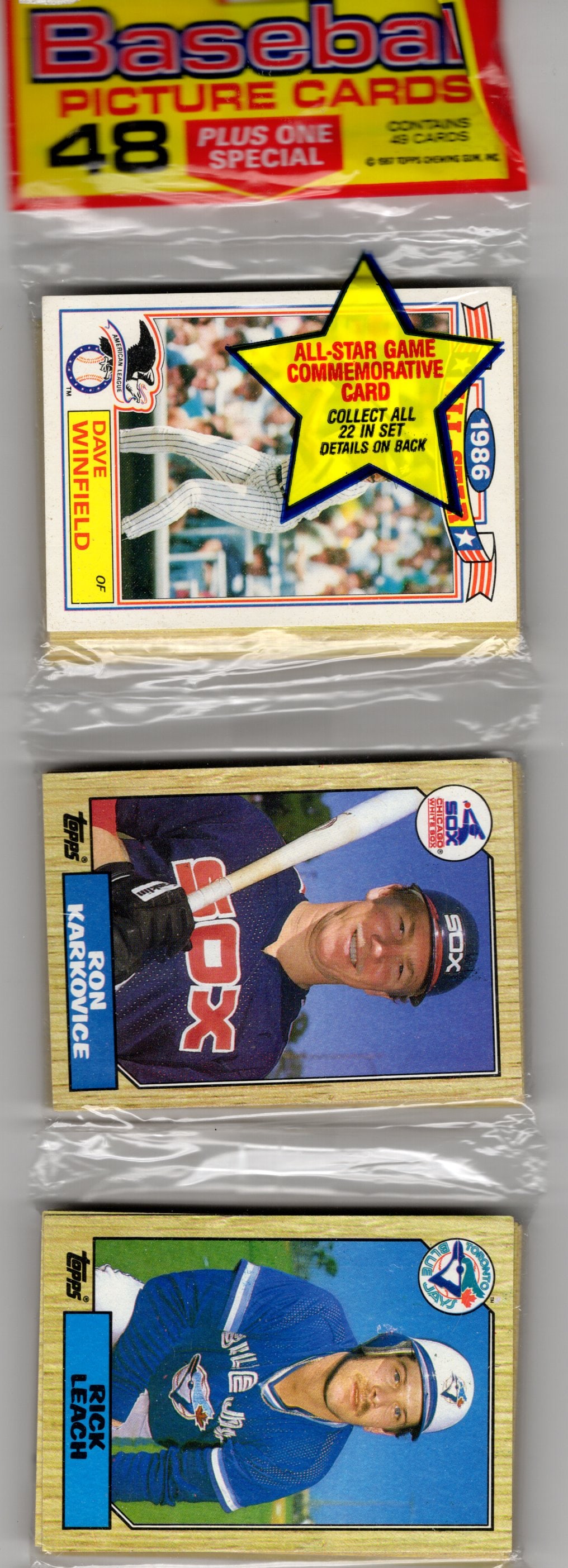 1987 Topps Baseball Cards Hanger Rack Pack - 48 Sports Cards Plus 1 Special Card Dwight Gooden: 1987 Topps Baseball Cards Hanger Rack Pack - 48 Sports Cards Plus 1 Special Card Dwight Gooden, Rickey Henderson, Paul Molitor, Allan Trammell, Robin Yount, Nolan Ryan, Chicago Cubs, Atlanta Braves, T