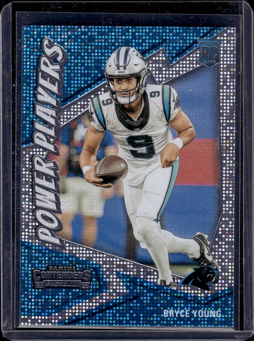 Bryce Young Rookie Card Power Players 2023 Panini Contenders #23: Panini Select, Prizm, Mosaic, Contenders, Zenith, Phoenix, Illusions, Absolute, Rookie NFL Sports Trading Cards, Silver, Kaboom, SP, SSP, Wave Prizms, Numbered Cards, Football Cards for Sale Near Me,