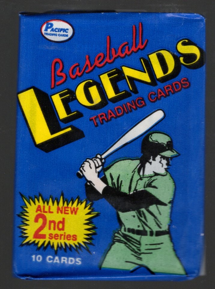 1989 Pacific Legends Series 2 Vintage Baseball Cards Retail Wax Pack: Pacific Valuable Vintage Baseball MLB Trading & Sports Cards, Old Baseball Cards for Sale Near Me, 1950's & 1960's Players, World Series & Hall of Fame Players, Yankees, Reds, Giants, Braves, Dodgers,