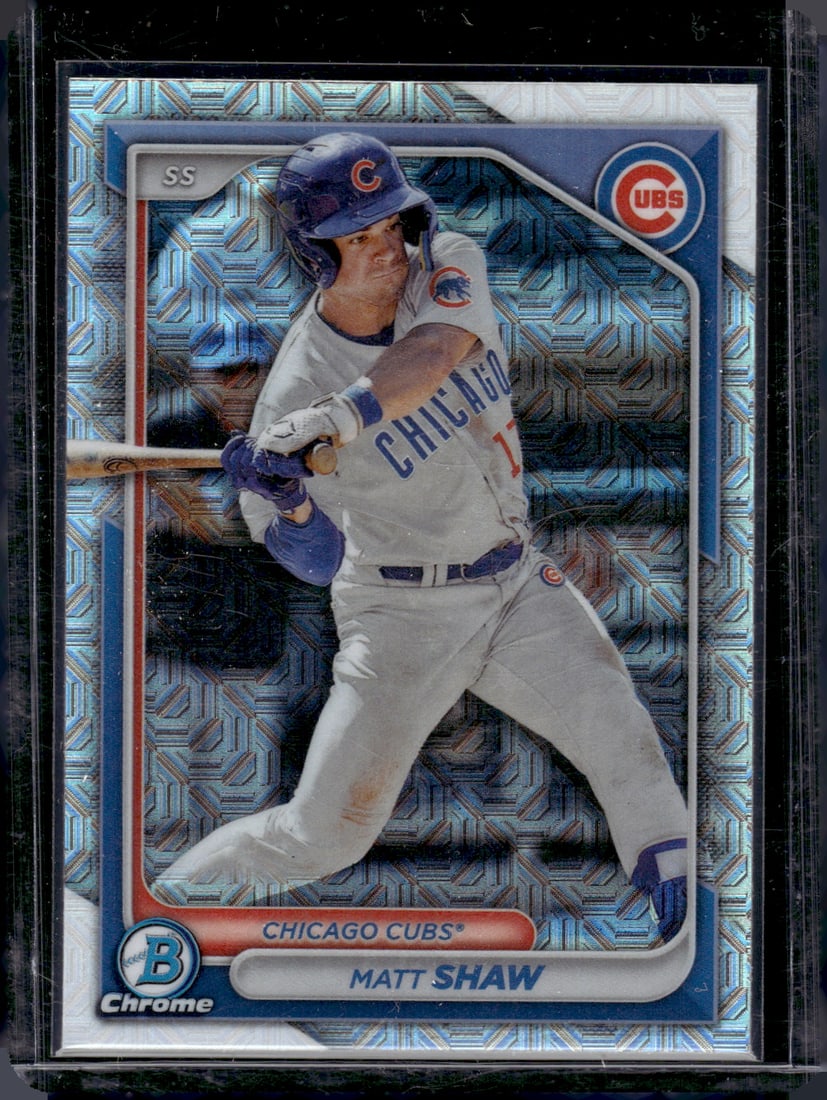 Matt Shaw Mojo Refractor Prospects 2024 Bowman Chrome #BCP-30 Chicago Cubs: Bowman Baseball MLB Trading & Sports Cards, Sports Cards for Sale Near Me, Players Memorabilia, Refractors, X-Fractors, Numbered, SP, SSP, Chrome, 1st Bowman, Auction Memorabilia Lots Sold On Line