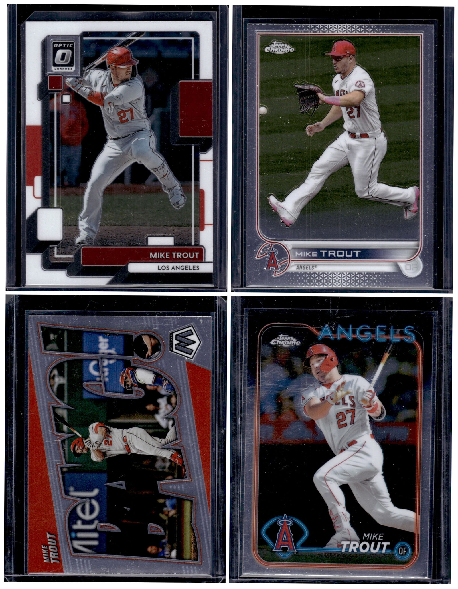 Lot of 4 Mike Trout Baseball Cards. All Different, Los Angeles Angels MLB (1 of 2)