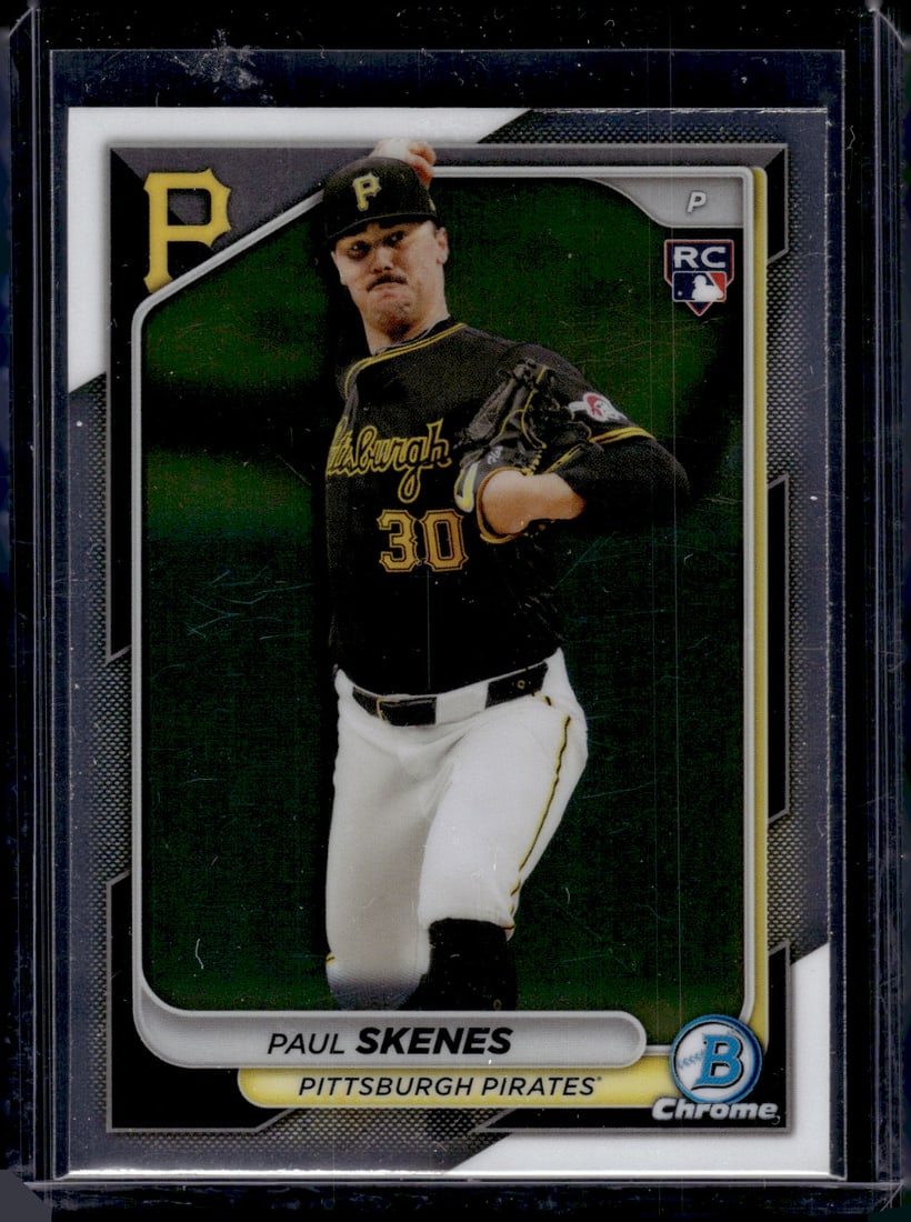 Paul Skenes Rookie Card 2024 Bowman Chrome #31 Pirates Baseball Card: Bowman Baseball MLB Trading & Sports Cards, Sports Cards for Sale Near Me, World Series & Hall of Fame Players, SP, SSP, Chrome, 1st Bowman, Auction Memorabilia Lots Sold On Line