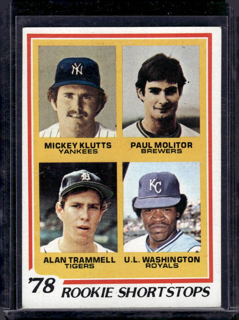 78 Rookie Shortshops Alan Trammell Paul Molitor 1978 Topps #707 Vintage Baseball (1 of 2)