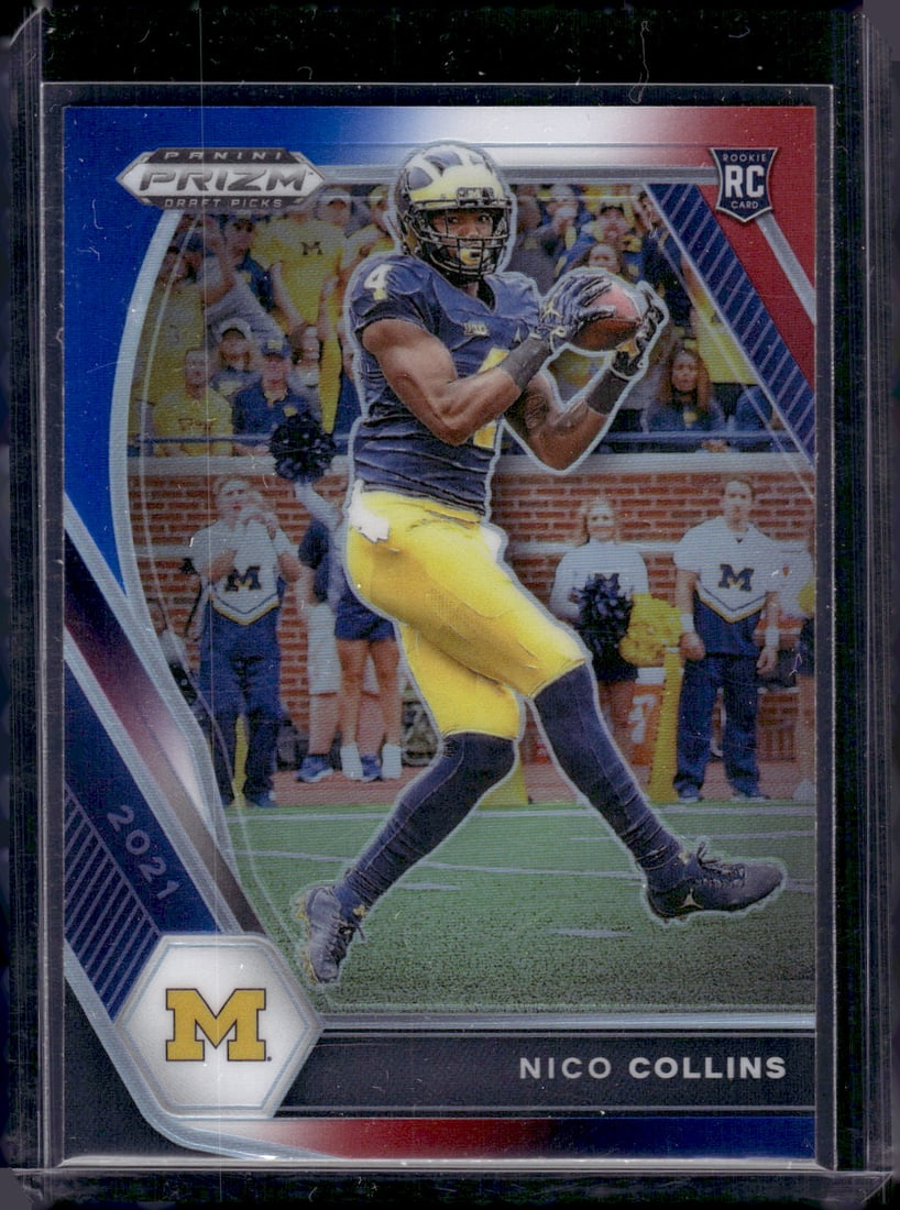 Nico Collins Rookie Card Red/White/Blue Prizm 2021 Prizm Draft Picks #114 (1 of 2)