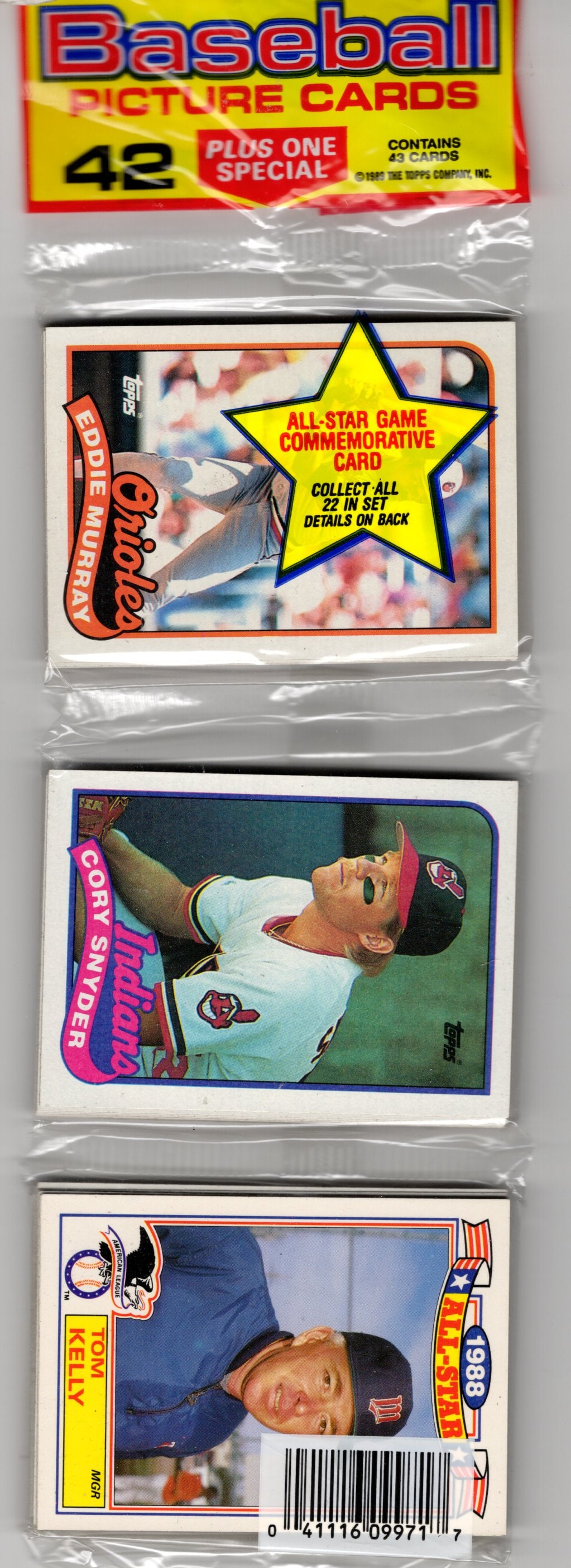 1989 Topps Baseball Cards Hanger Rack Pack 42 Cards Plus 1 Special Card Andre Dawson (1 of 2)