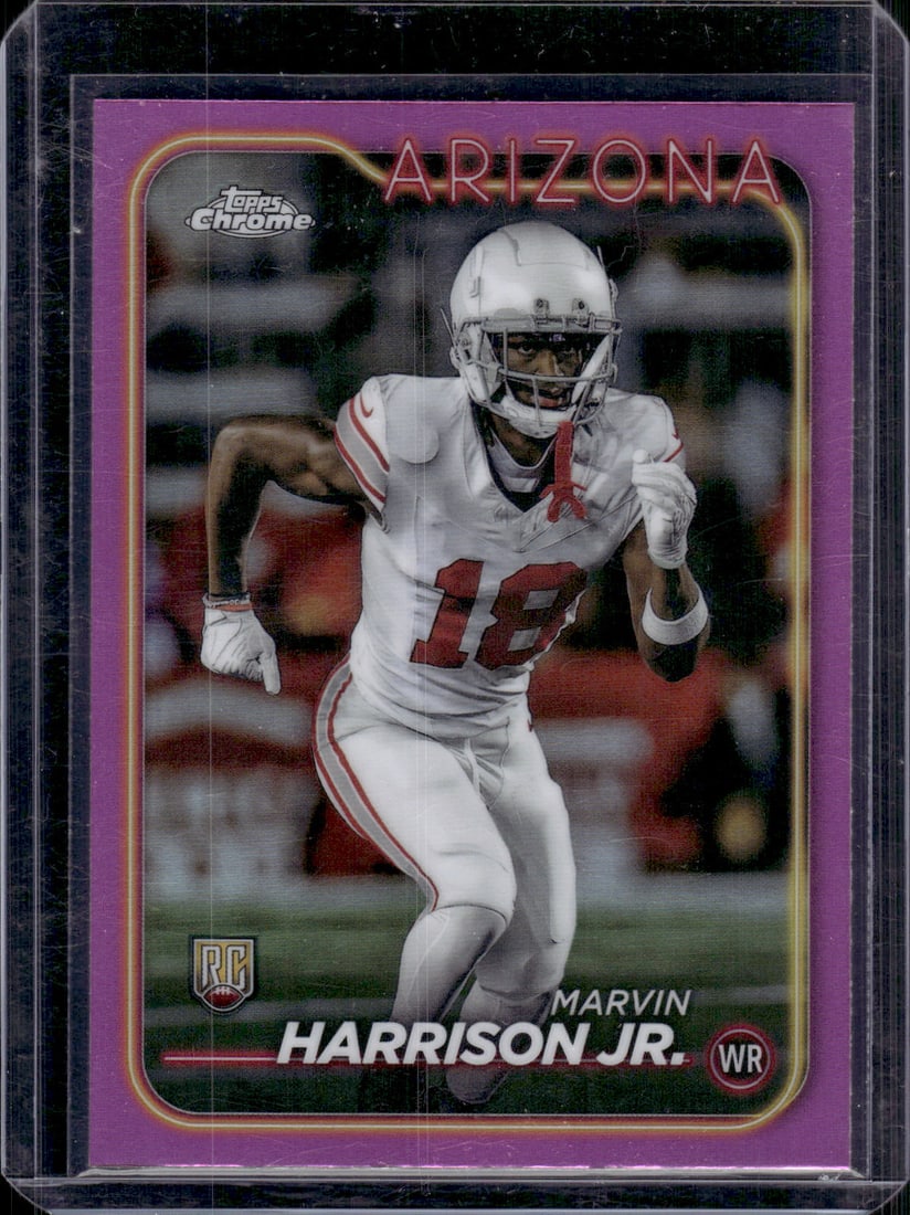 Marvin Harrison Jr. Rookie Card Pink Refractor 2024 Topps Chrome #204 Cardinals NFL: Topps Football NFL Trading Sports Cards, Sports Cards for Sale Near Me, Super Bowl & Hall of Fame Player Cards, Resurgence, Composite, SP, SSP, Valuable Auction Memorabilia Lots For Sale On Line