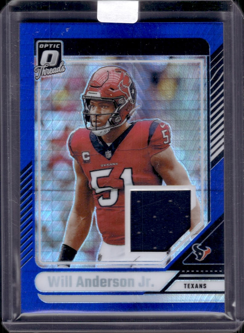 Will Anderson Jr. Blue Hyper Prizm Patch 2024 Donruss Optic #DTB-WAJ Houston Texans (1 of 2)
