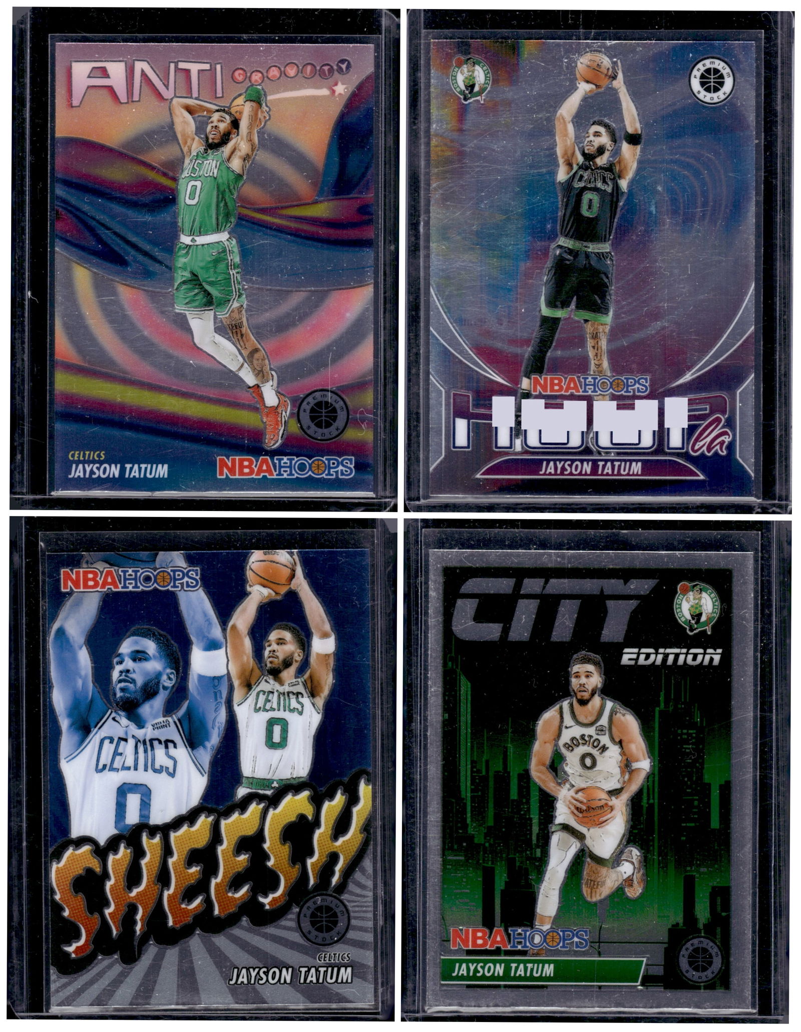 Lot of 4 Jayson Tatum Premium Stock Inserts All Different.  Boston Celtics NBA (1 of 2)