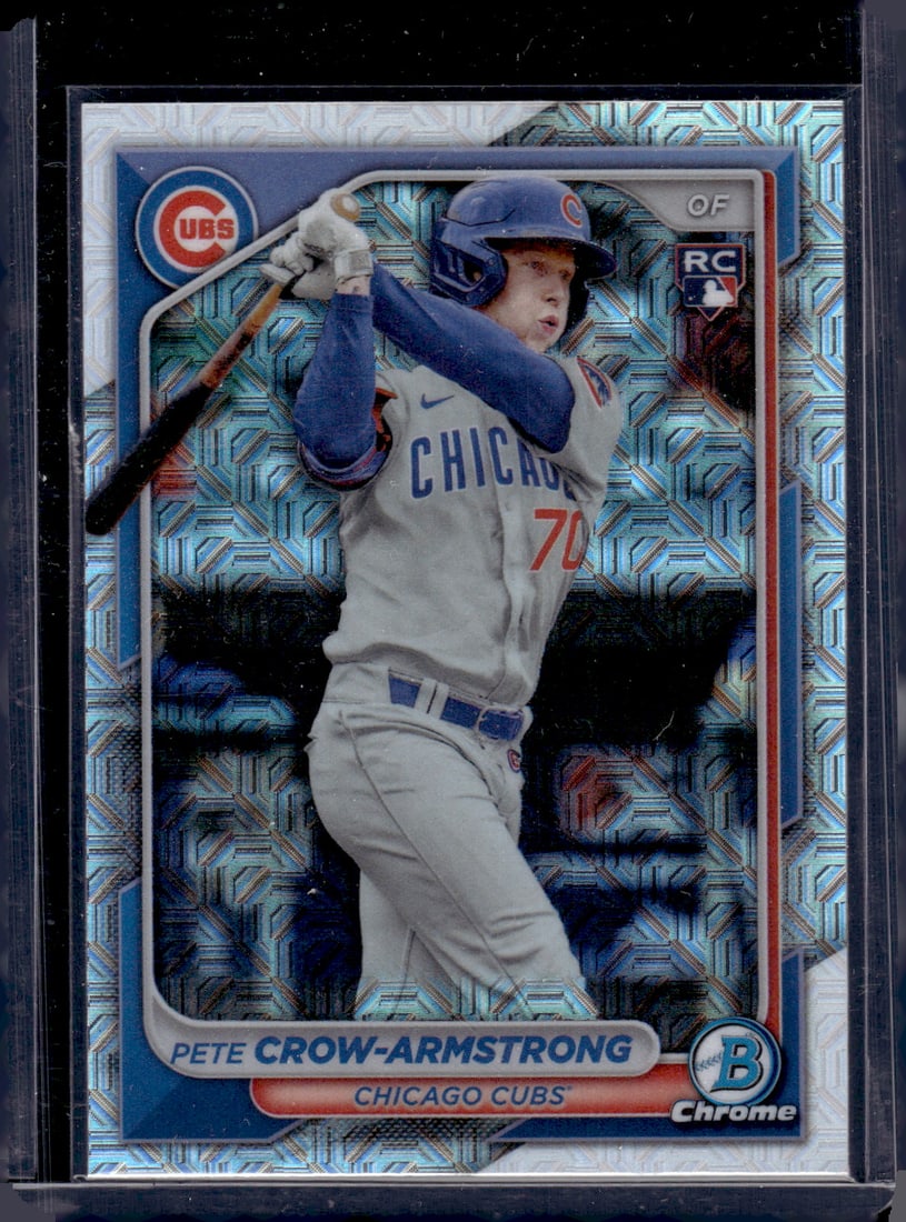 Pete Crow-Armstrong Rookie Card Mojo Refractor 2024 Bowman Chrome #85 Cubs MLB (1 of 2)